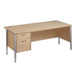 Straight Desk with 2 Drawer Pedestal