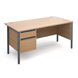 Straight Desk with 2 Drawer Pedestal